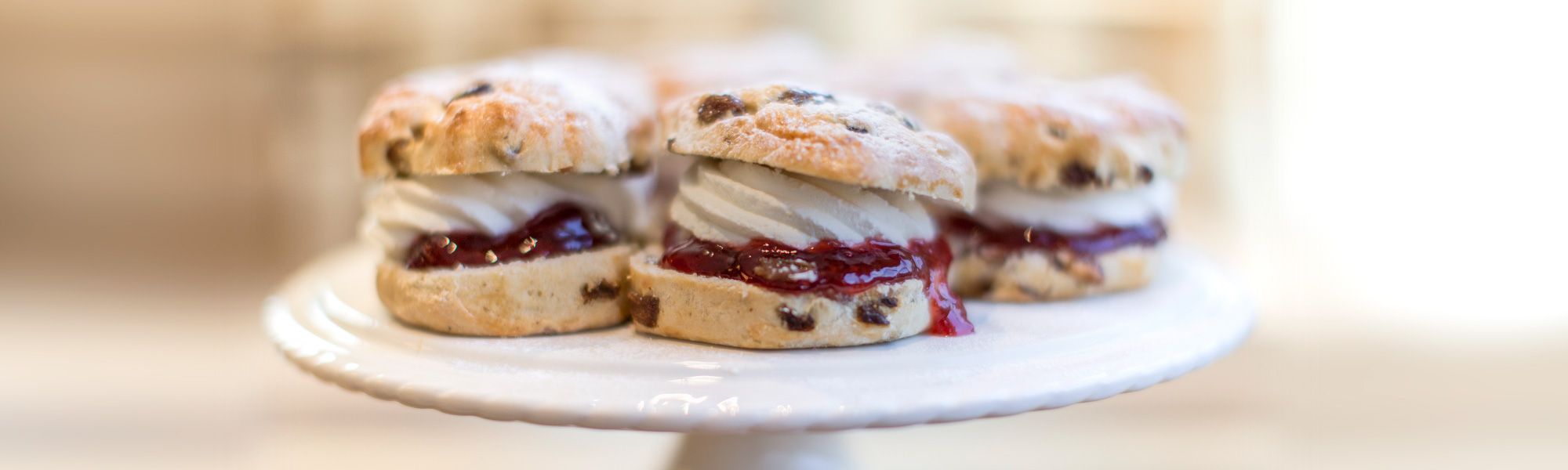 Scones with jam and cream
